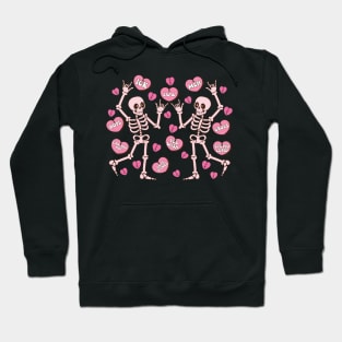 Skeletons & Conversation Hearts Anti Valentine Hoodie